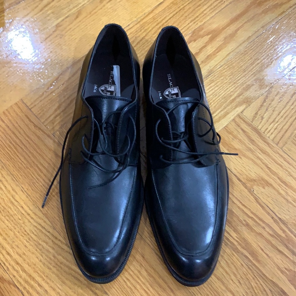 Black Brown Men's Leather Oxford Dress Shoe Black Size 12